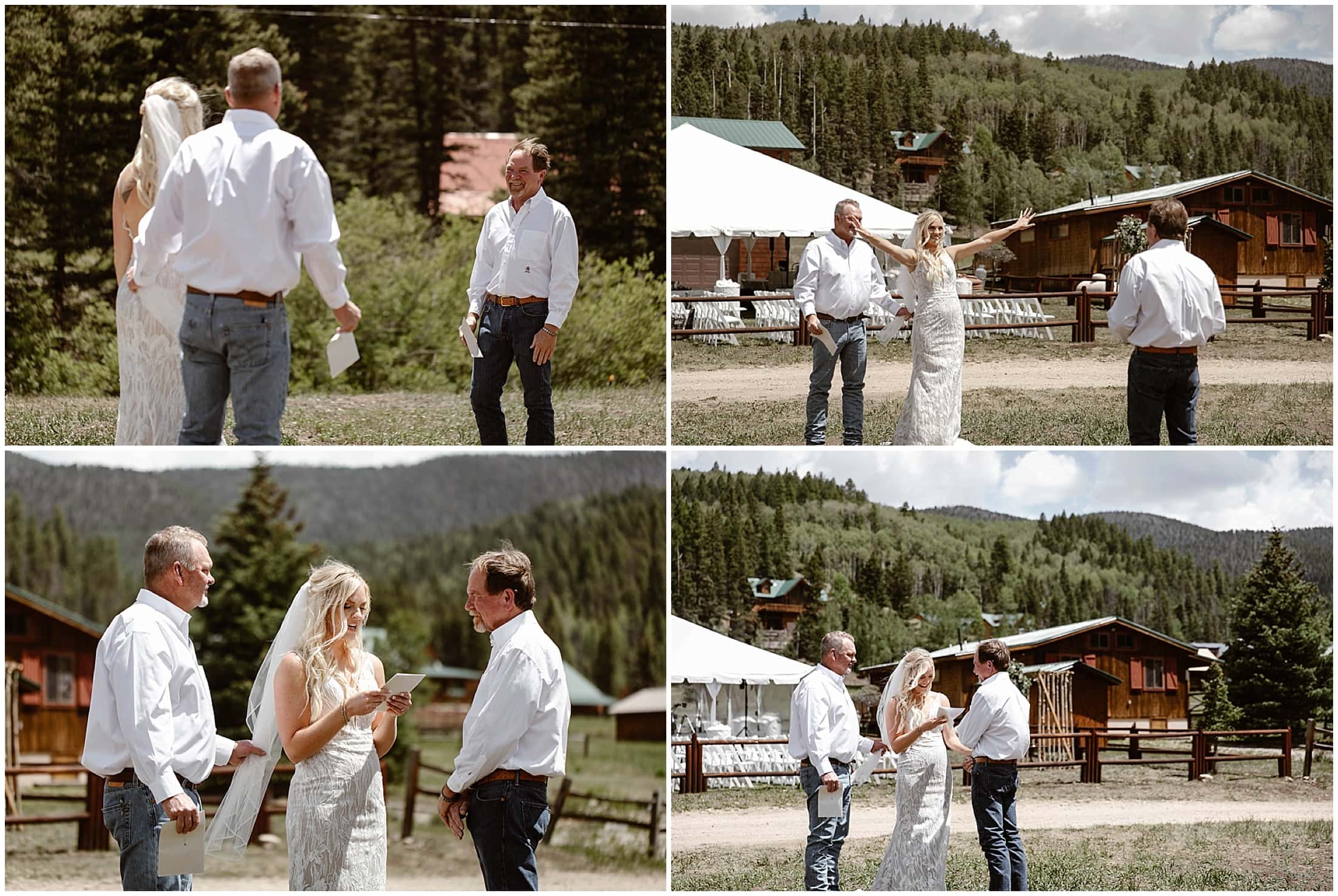 brides first look with dad in the mountains, emotional father of the bride, Aspen Lodge, Red River New Mexico, Red River New Mexico Wedding, Weddings in New Mexico, Destination mountain wedding, destination mountain elopement, elopements in new mexico, places to get married in new mexico, destination elopement photographer, mountain wedding photographer, new mexico wedding photographer, new mexico elopement photographer, brit nicole photography, cabin wedding, new mexico cabin wedding, mountain landscape for wedding, small intimate mountain wedding, small intimate river wedding, wedding photographer in new mexico, junebug weddings, the knot, wedding wire, 41 productions with lindsay gomez, dallas texas bride, DJ Allen Gallegos, Tao Cakes, New Mexico Wedding planner karen kelly, barnes jewelry, Lillian West bridal dress, Lang’s Bridal, enchanted florist wedding flowers, places to get married in texas, texas wedding photographer, texas elopement photographer, forest wedding, forest elopement, wooded area for wedding, wooded elopement, elopement in the woods, amarillo wedding photographer, amarillo elopement photographer