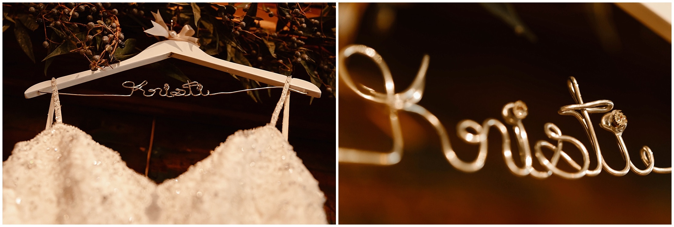 detailed wedding dress hanger