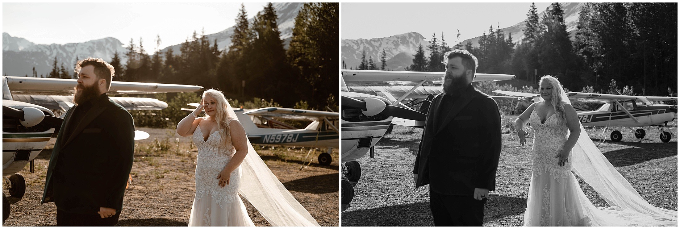 Alaska Helicopter Summer Glacier Elopement, Untethered Journeys, Brit Nicole Photography, Texas Adventure Elopements, ice wedding, alaska wedding, alaska elopement, airplane hanger elopement, forest elopement, epic alaska elopements, small intimate weddings in alaska