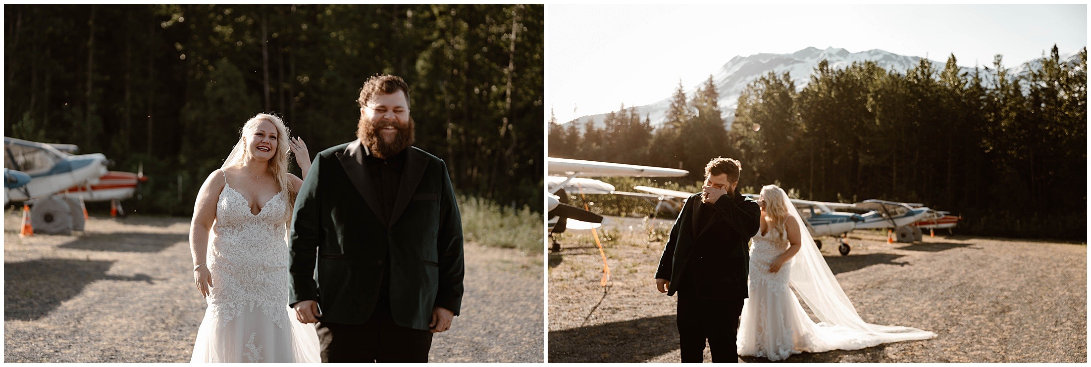 Alaska Helicopter Summer Glacier Elopement, Untethered Journeys, Brit Nicole Photography, Texas Adventure Elopements, ice wedding, alaska wedding, alaska elopement, airplane hanger elopement, forest elopement, epic alaska elopements, small intimate weddings in alaska