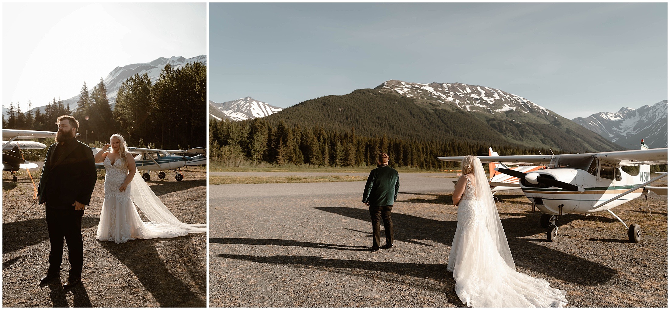 Alaska Helicopter Summer Glacier Elopement, Untethered Journeys, Brit Nicole Photography, Texas Adventure Elopements, ice wedding, alaska wedding, alaska elopement, airplane hanger elopement, forest elopement, epic alaska elopements, small intimate weddings in alaska
