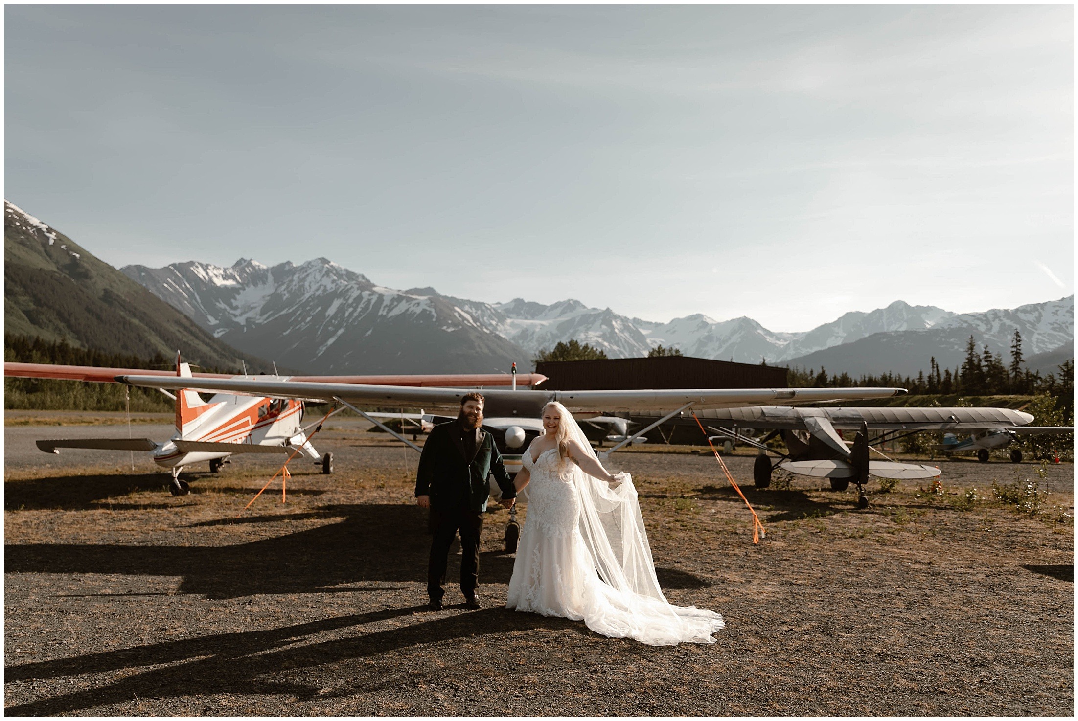 Alaska Helicopter Summer Glacier Elopement, Untethered Journeys, Brit Nicole Photography, Texas Adventure Elopements, ice wedding, alaska wedding, alaska elopement, airplane hanger elopement, forest elopement, epic alaska elopements, small intimate weddings in alaska