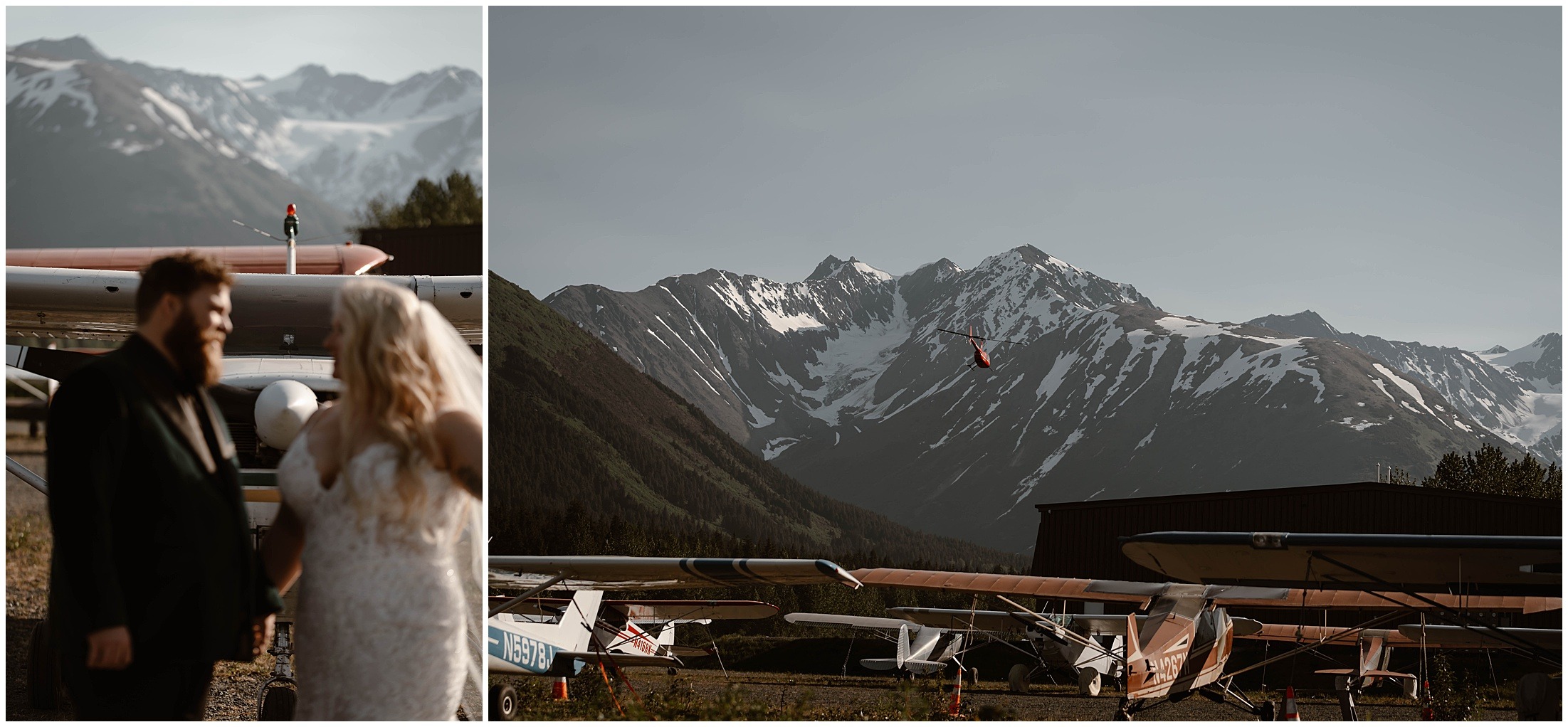Alaska Helicopter Summer Glacier Elopement, Untethered Journeys, Brit Nicole Photography, Texas Adventure Elopements, ice wedding, alaska wedding, alaska elopement, airplane hanger elopement, forest elopement, epic alaska elopements, small intimate weddings in alaska
