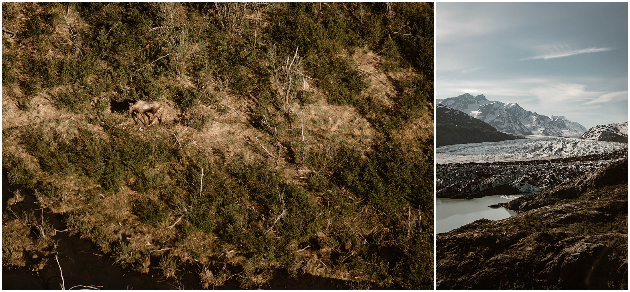 Alaska Helicopter Summer Glacier Elopement, Untethered Journeys, Brit Nicole Photography, Texas Adventure Elopements, ice wedding, alaska wedding, alaska elopement, airplane hanger elopement, forest elopement, epic alaska elopements, small intimate weddings in alaska
