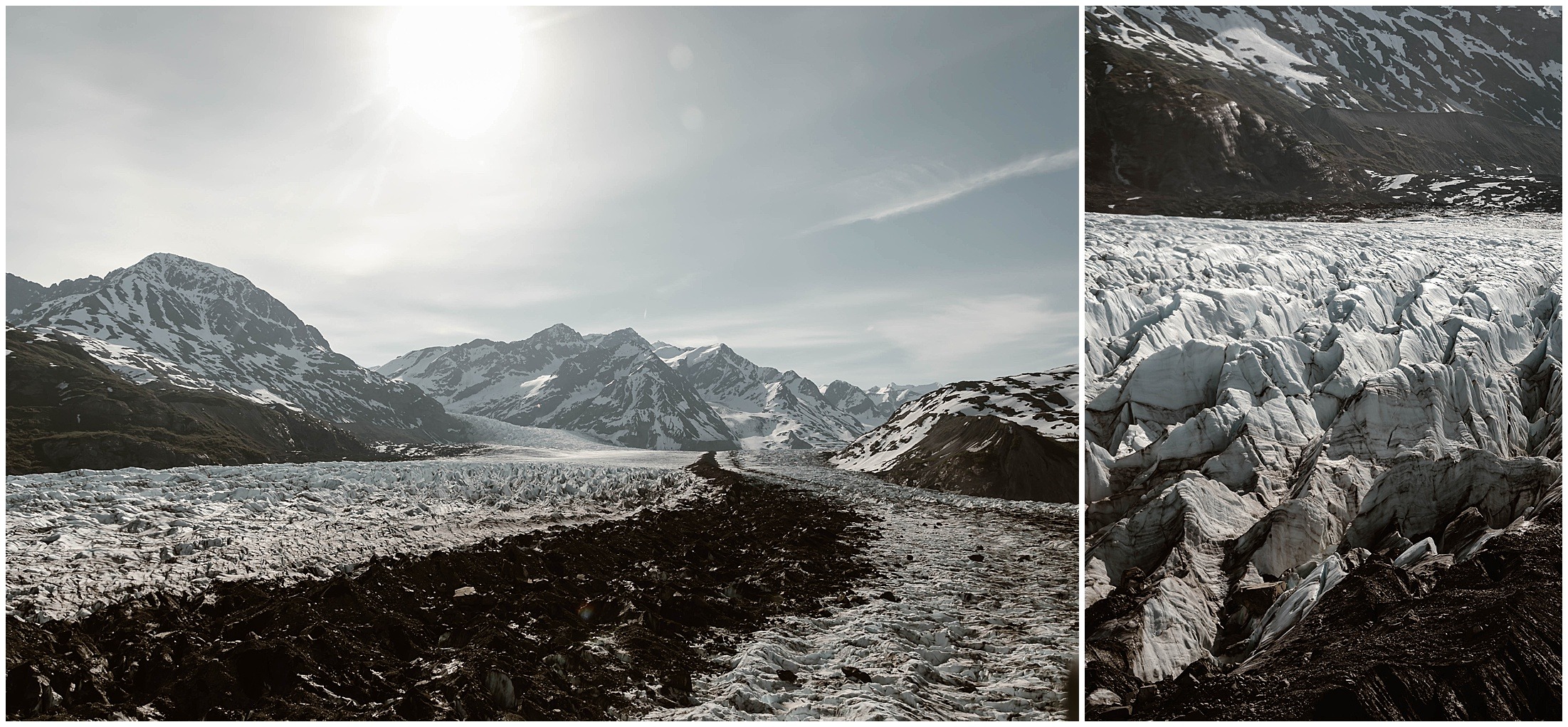 Alaska Helicopter Summer Glacier Elopement, Untethered Journeys, Brit Nicole Photography, Texas Adventure Elopements, ice wedding, alaska wedding, alaska elopement, airplane hanger elopement, forest elopement, epic alaska elopements, small intimate weddings in alaska