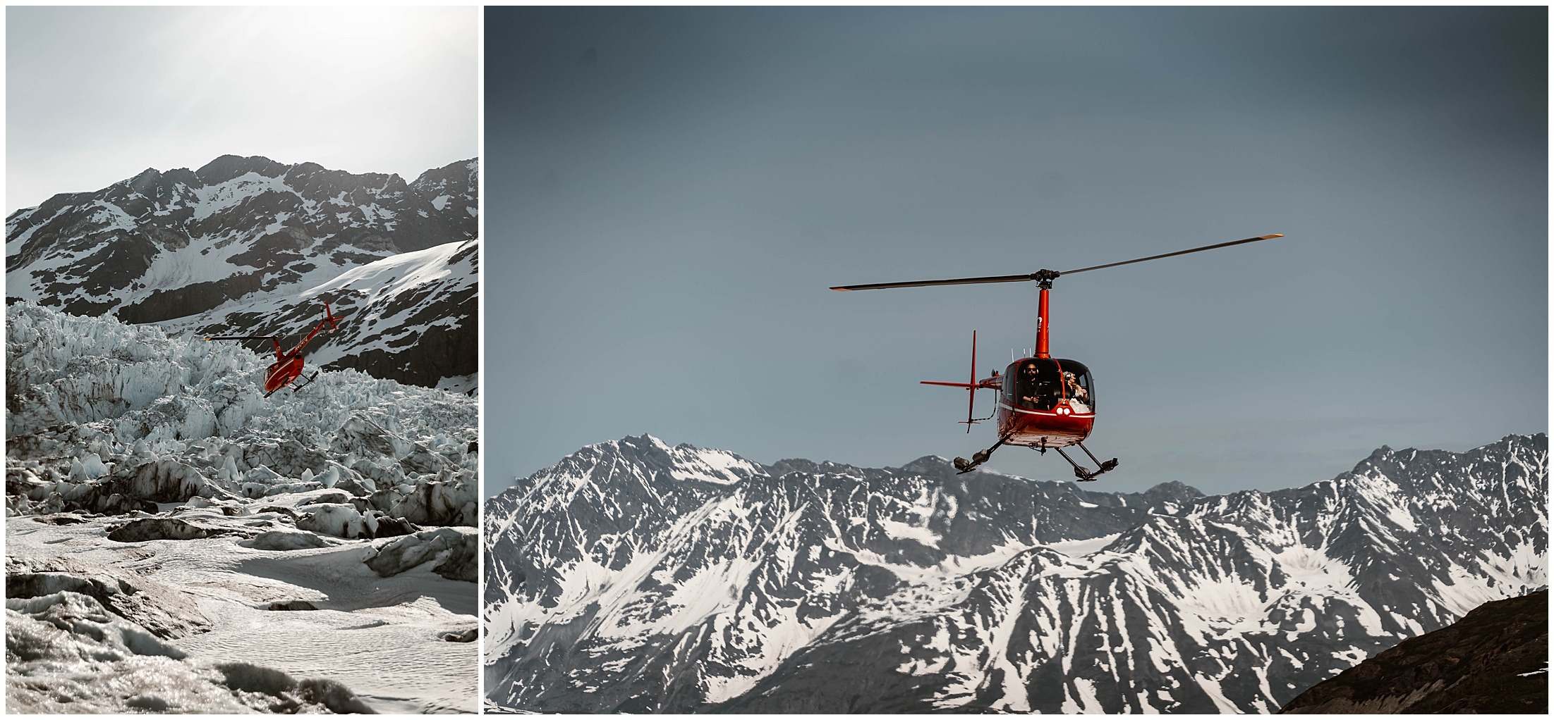 Alaska Helicopter Summer Glacier Elopement, Untethered Journeys, Brit Nicole Photography, Texas Adventure Elopements, ice wedding, alaska wedding, alaska elopement, airplane hanger elopement, forest elopement, epic alaska elopements, small intimate weddings in alaska