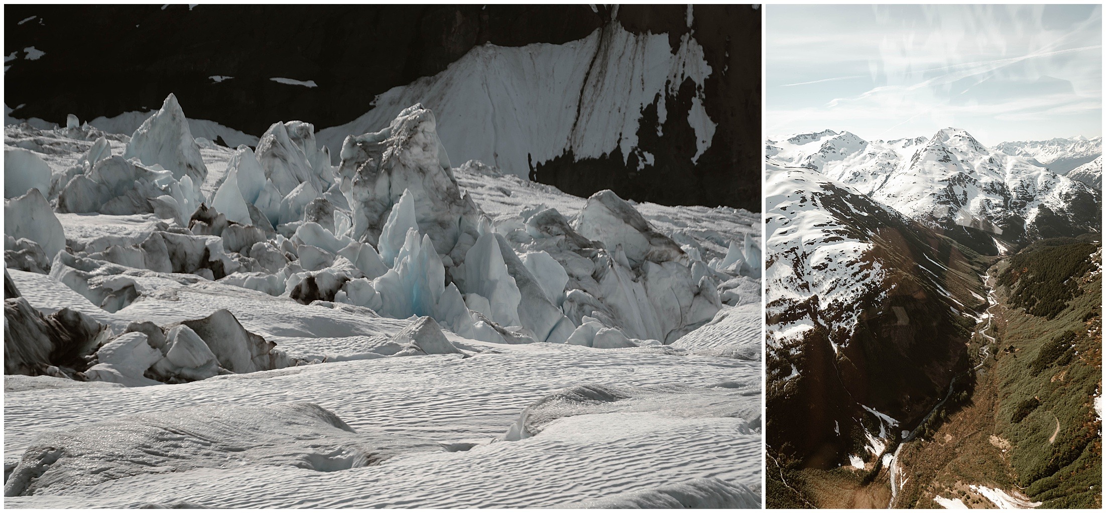 Alaska Helicopter Summer Glacier Elopement, Untethered Journeys, Brit Nicole Photography, Texas Adventure Elopements, ice wedding, alaska wedding, alaska elopement, airplane hanger elopement, forest elopement, epic alaska elopements, small intimate weddings in alaska