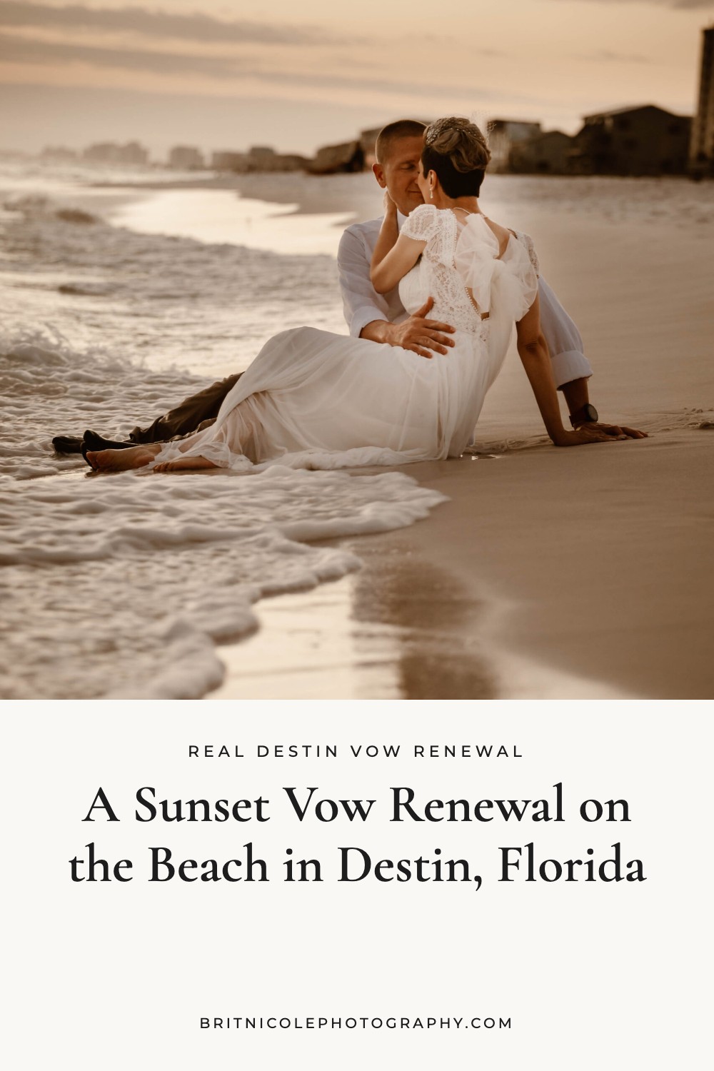 Destin Beach Vow Renewal: Dey and Mat, a sunset ceremony and a bonfire at Fort Panic | Brit Nicole Photography